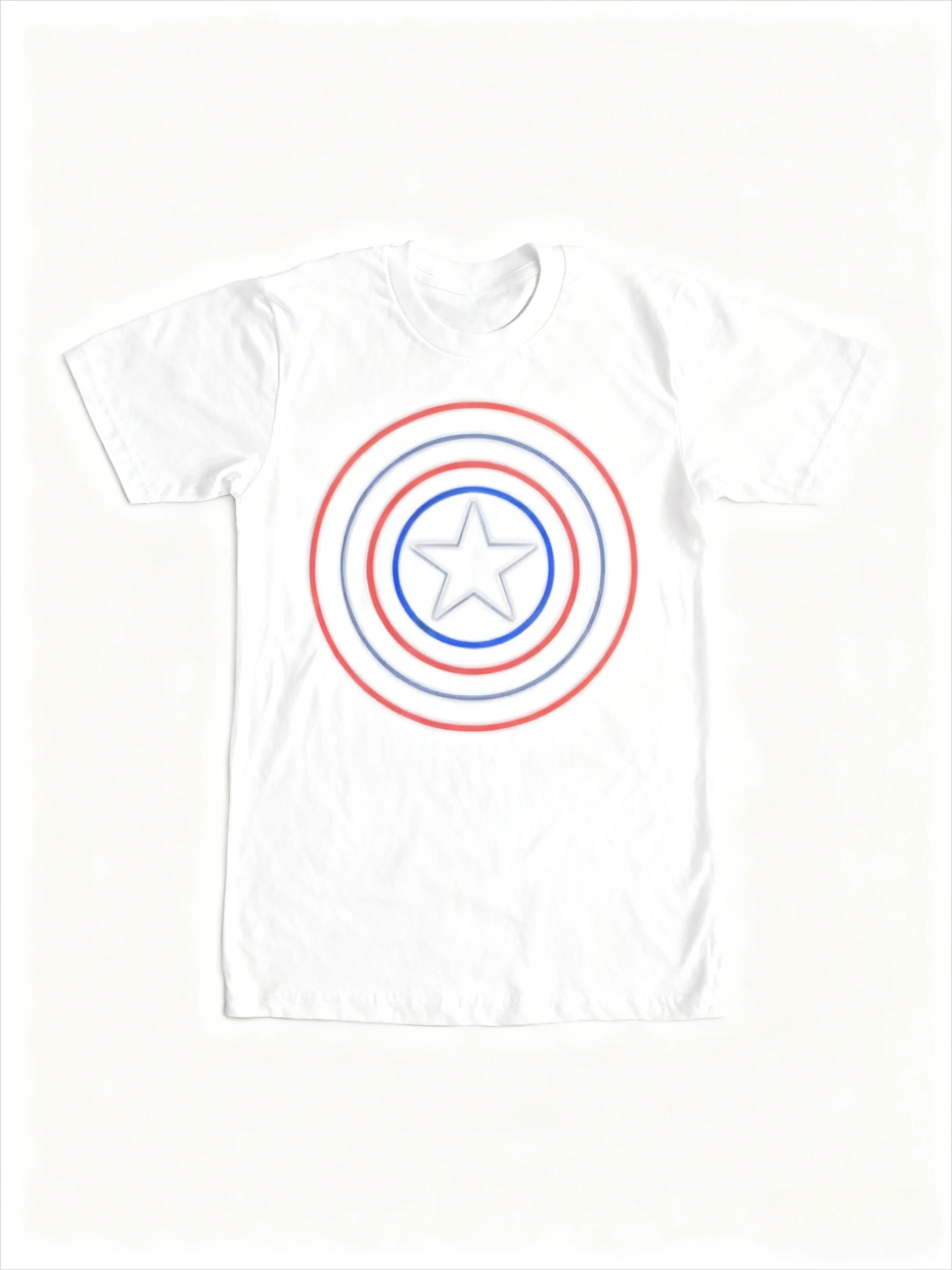 مارفل حقيقية 2026 جديد مارفل كابتن أمريكا شيلد النيون طباعة الرجال والنساء قصيرة الأكمام فضفاضة تي شيرت غير رسمي #3