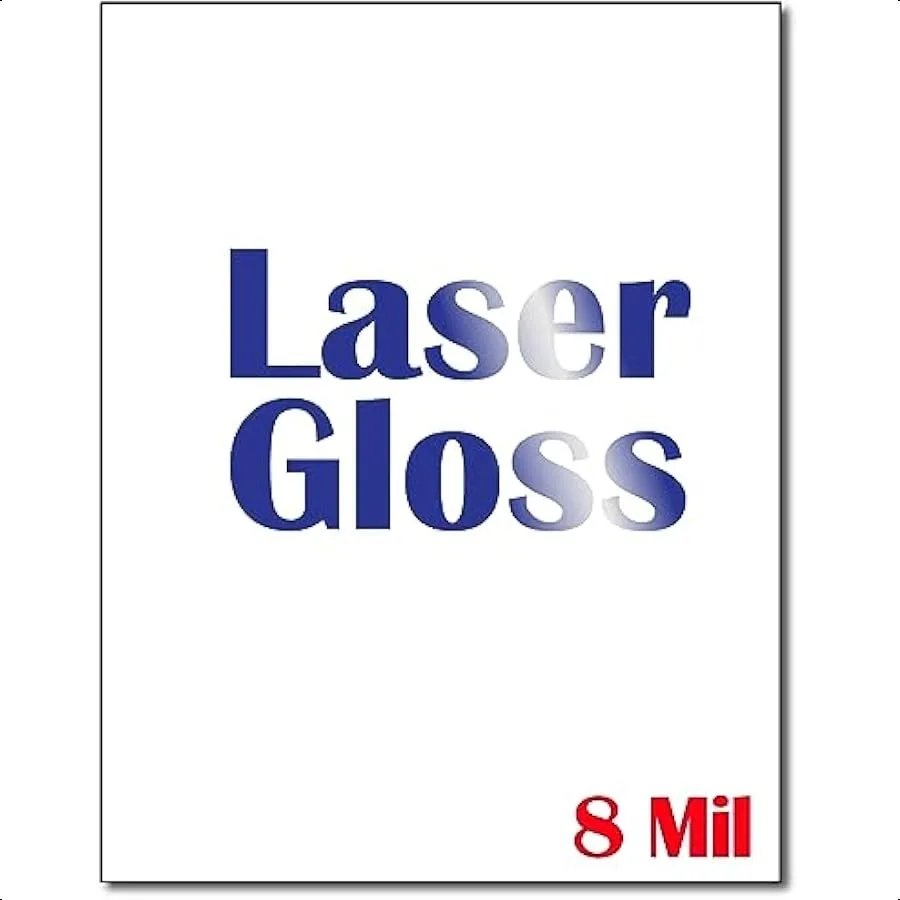 

8 Mil Laser Gloss Cardstock Single Sided Glossy Photo Paper for Laser Printers 8 1 2" x 11" 50 Sheets