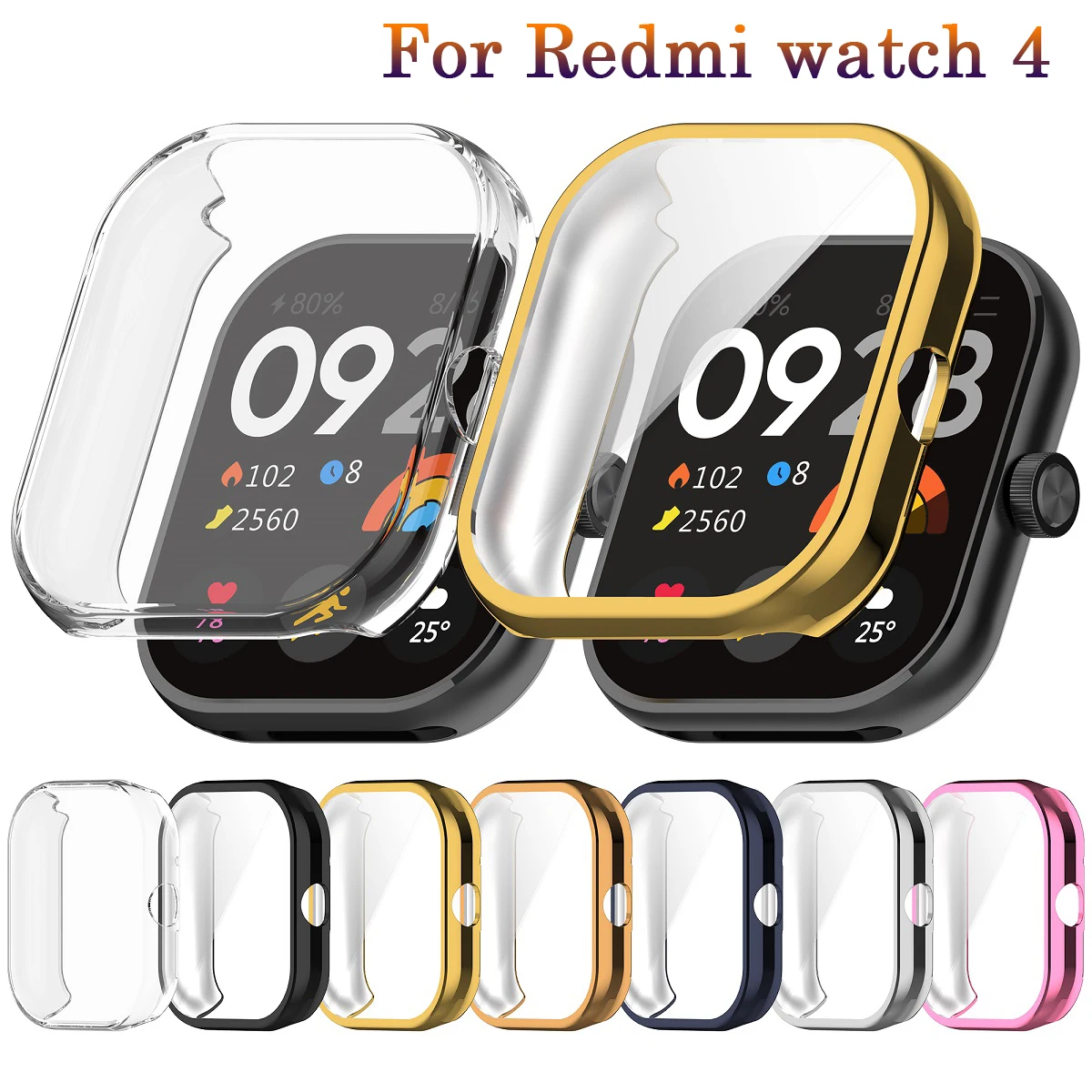 

Watch Case For Redmi Watch 4 Full Soft and Clear TPU Screen Protector Shell Transparent Cover Protection Durable Accessories New