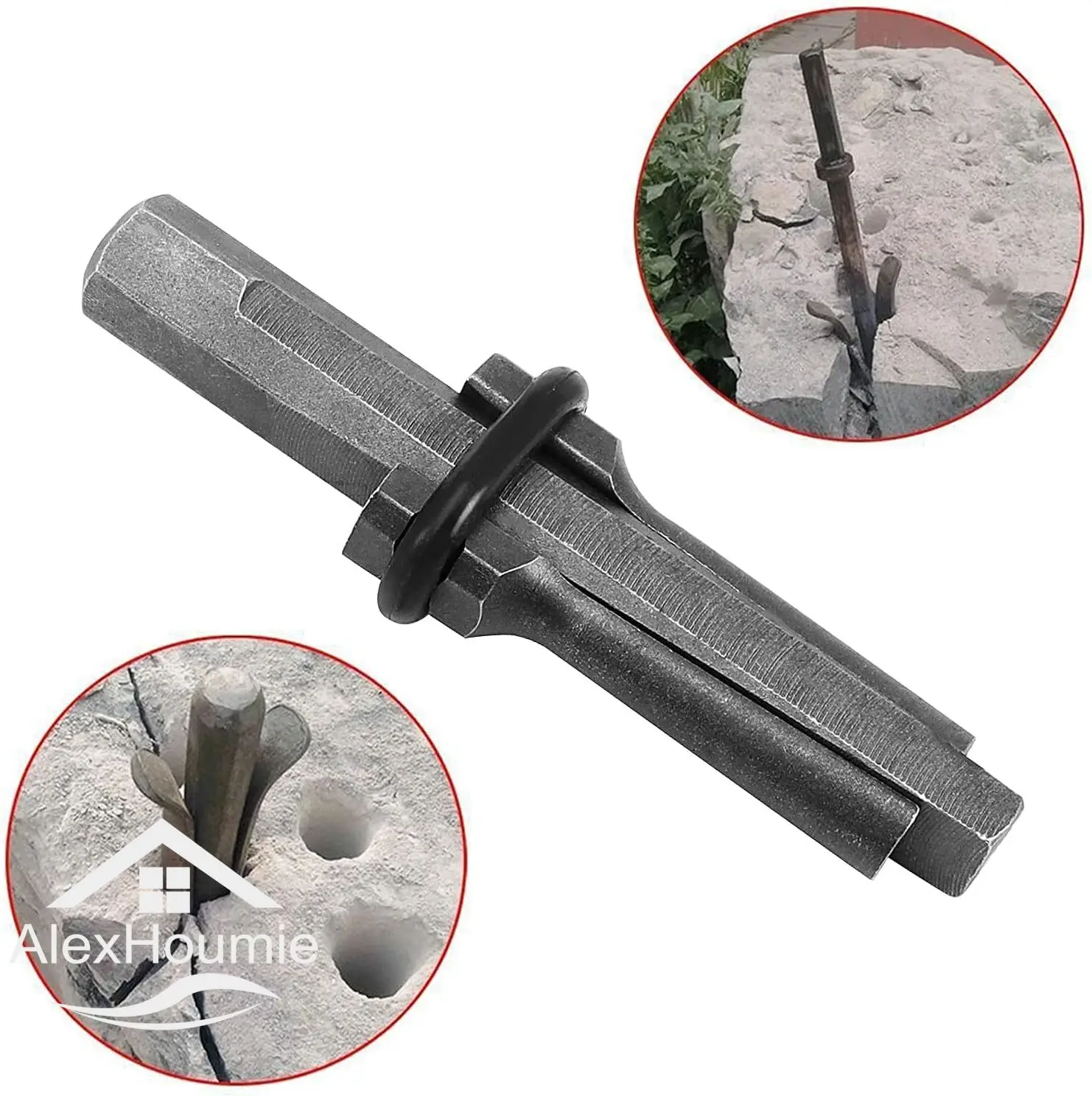 

5/10 PCS Stone Wedge Tool Wedge and Feather Shims Heavy Duty Stone Splitting Tools Rock Splitting Wedges