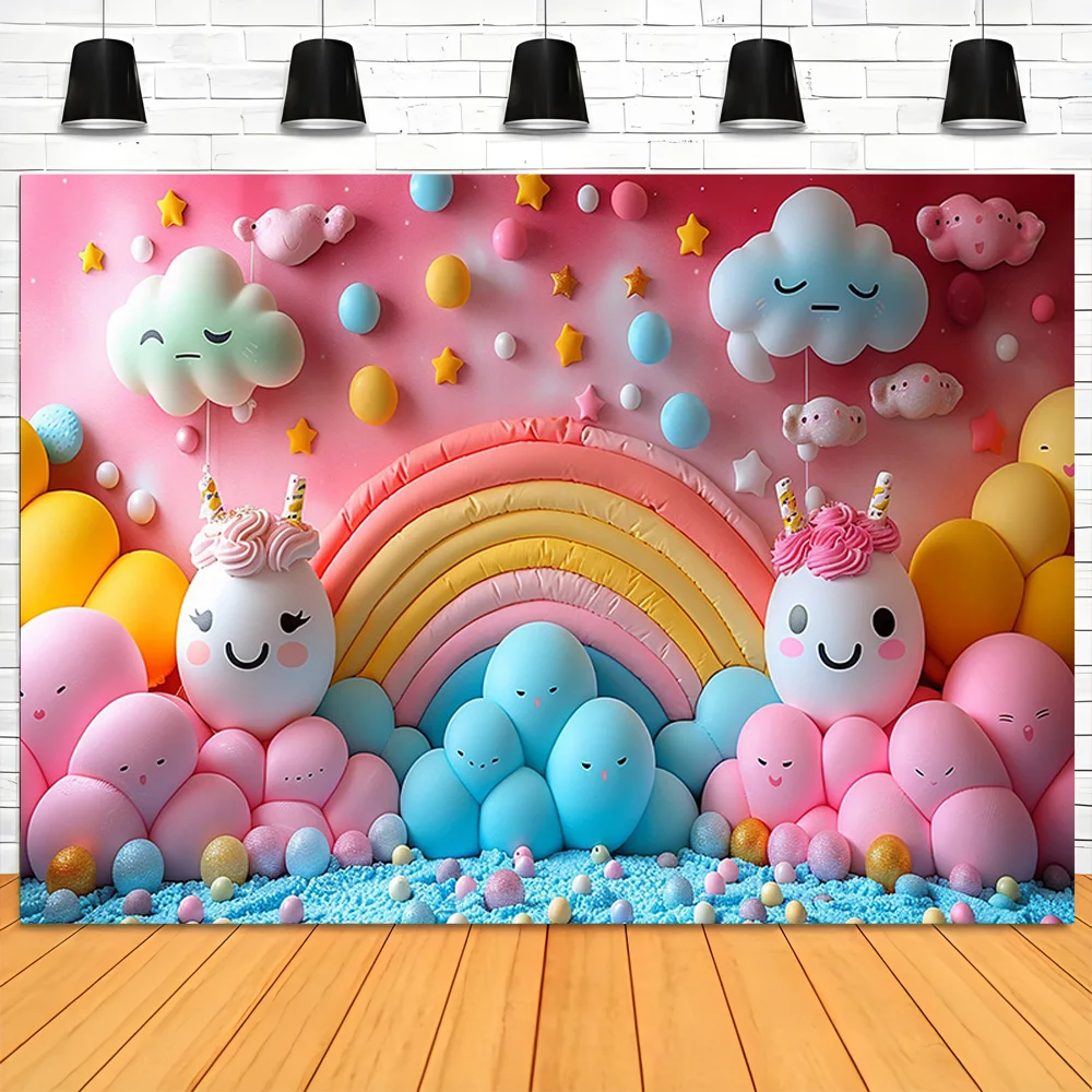 

Arch Balloons Happy Birthday Party Photography Backdrops Props Joyous Candyland Newborn Baby Photo Studio Background TF-07