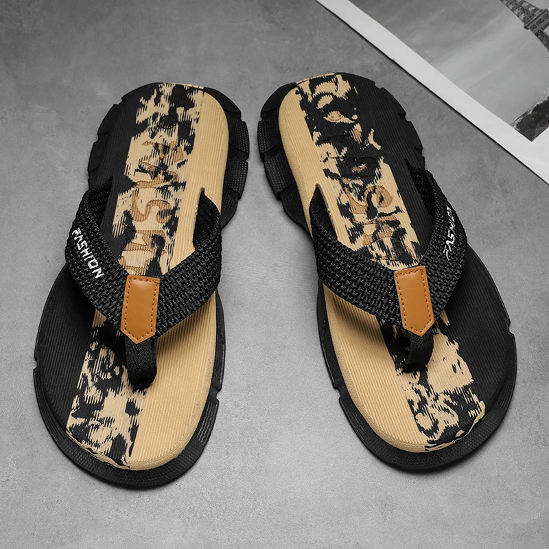 Casual Flip Flops For Men Slippers Beach Sandals Summer Non-Slip Flat Slides Men Slippers Indoor House Shoes Man Male Slipper
