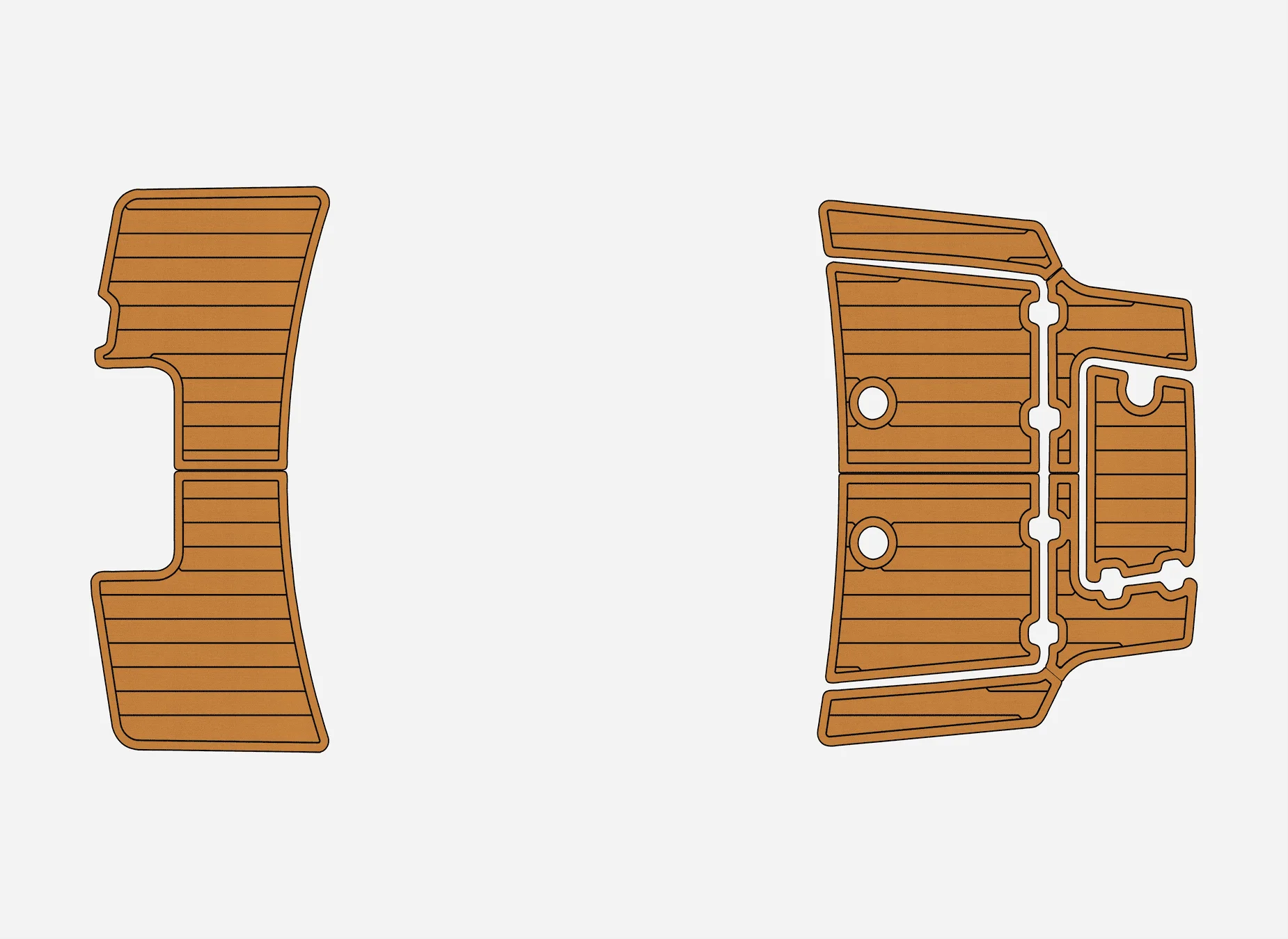 

Marine Faux Teak EVA Non-Slip Mat -2023-2024 Mako Pro Skiff 15 Self-Adhesive 1/4" (6mm) Boat Deck Pad for Cockpit & Deck