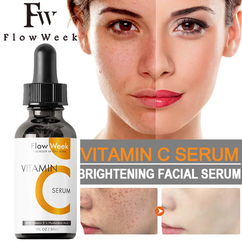 Flow Week Vitamin C Face Serum Whitening Anti Dark Spot Anti Aging SerumBrightening Serum for Dark Spots Even Skin Tone