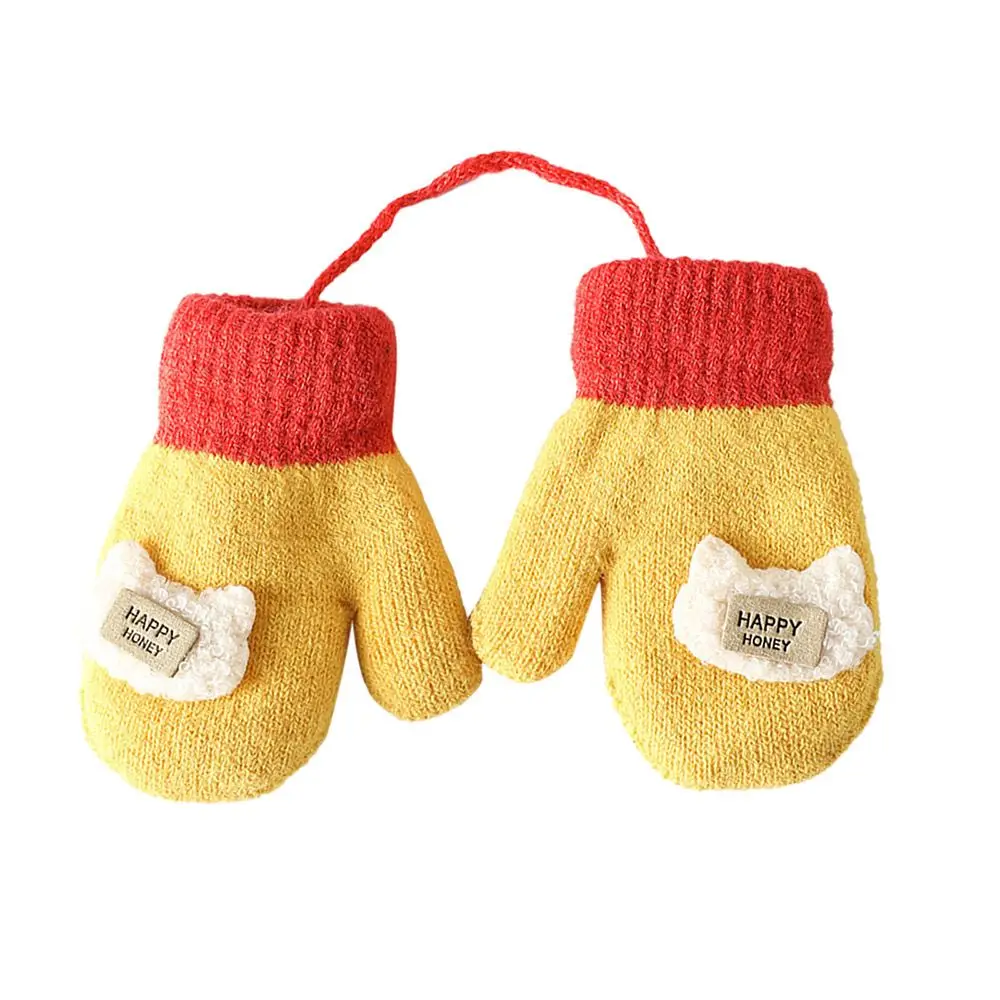 

Cute Soft Toddler Girls Children Rabbit Baby Knitted Gloves Warm Mittens Cartoon Gloves Baby Mittens