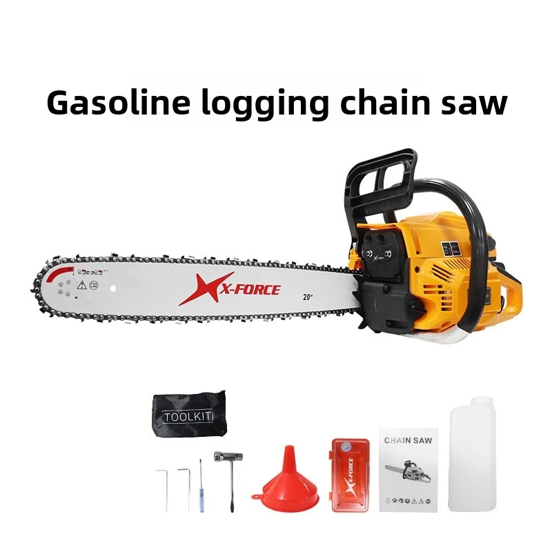 High-power chainsaw58CCRed and white multifunctional small handheld chainsaw for logging