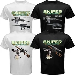 SR-25, MSG90, SVD Dragunov, AS50 Rifle Sniper Ghost Warrior T-Shirt 100% Cotton O-Neck Summer Short Sleeve Casual Mens T-shirt