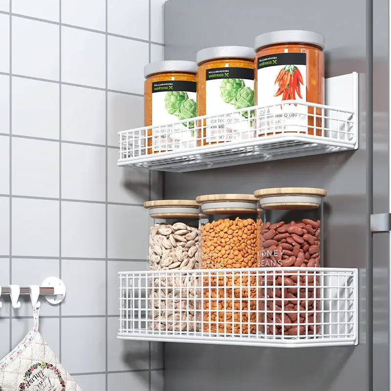 CANBOUN1pc Strong Magnetic Spice Rack-No-Drill,Space-Saving Kitchen Organizer For Refrigerator & Microwaves With Super Magnetic
