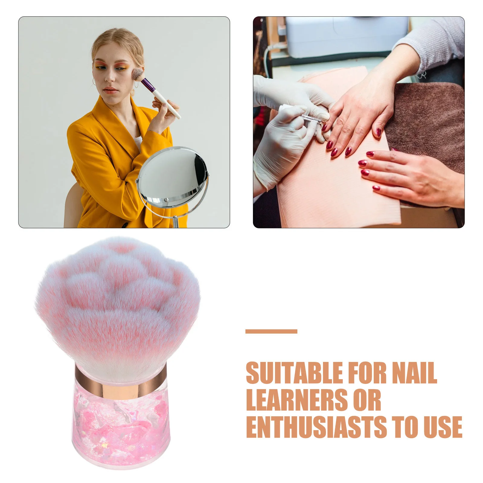 Brosse à poudre libre pour le visage et les ongles, brosse de manucure en forme de fleur, outil de maquillage réutilisable pour Blush, fond de teint en poudre