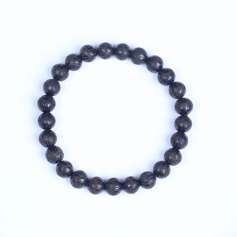 Lucky ebony bracelet Buddha Beads 8mm trumpet string Lotus beads Fashion Accessories men\'s and women\'s elastic bracelet necklace