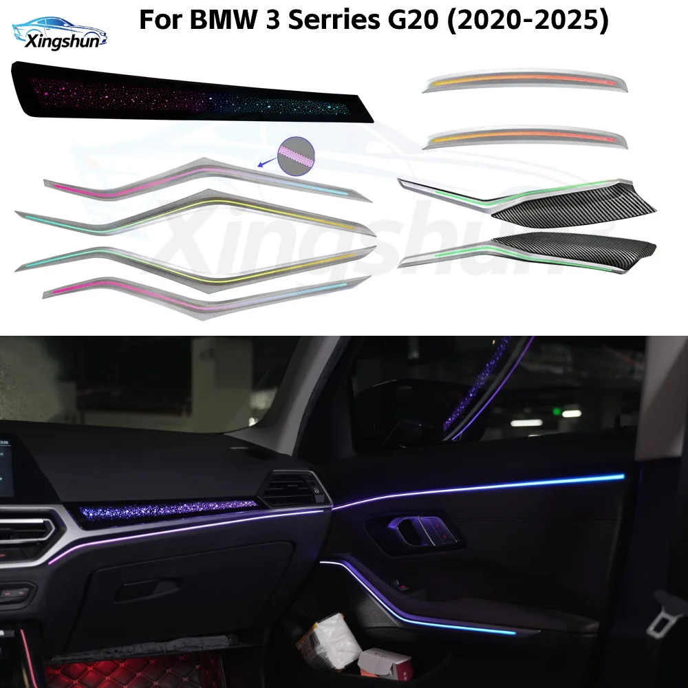 APP Control Starry Sky Roof & Seat Backrest Light for BMW G20 3 Series, 64 Color Dynamic Ambient LED Full Kit 2020-2025