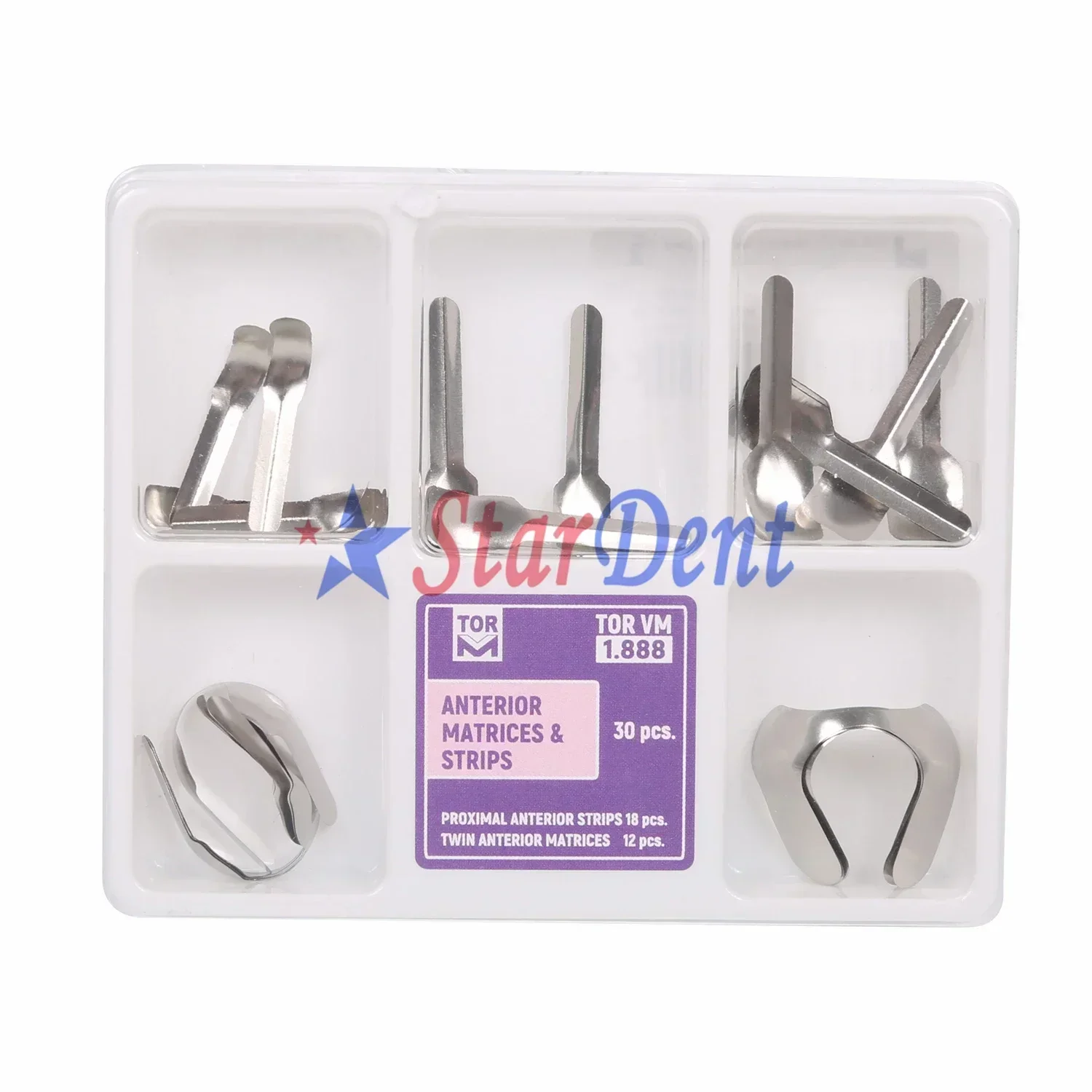 TOR 1.888 Den tal Tools Anteriors Matrices Strips Stainless Steel Proximals Strips Matrixs Band