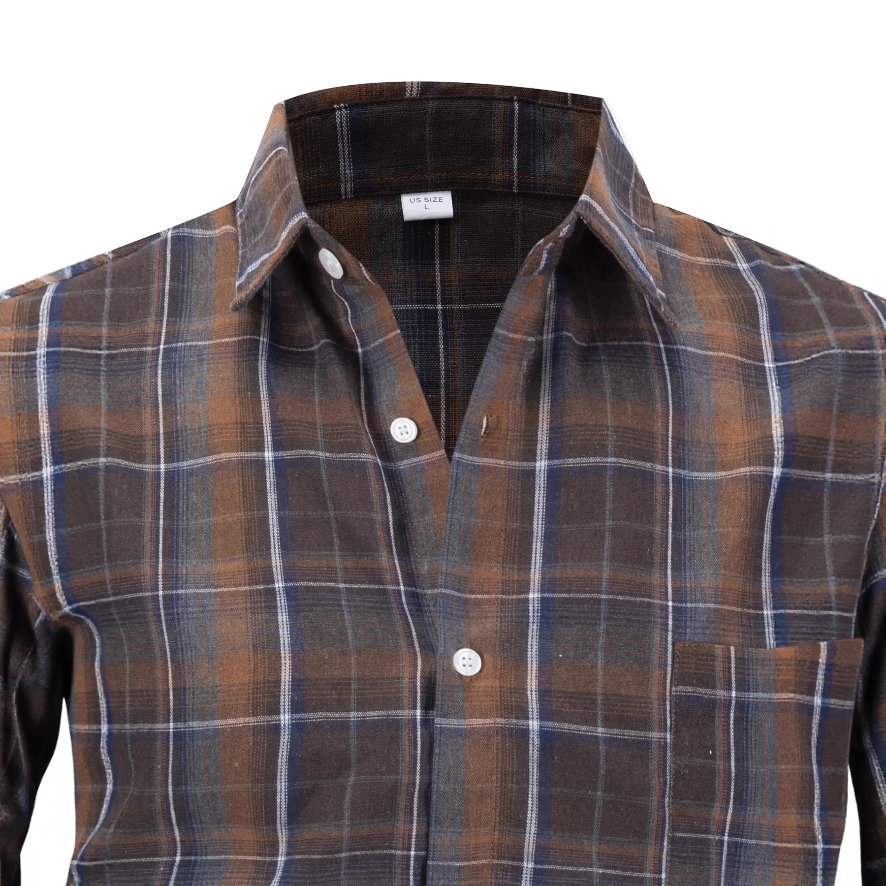 

Men's Business Social Outdoor Fitness Sports Bottom Striped Lapel Long Sleeve Shirt