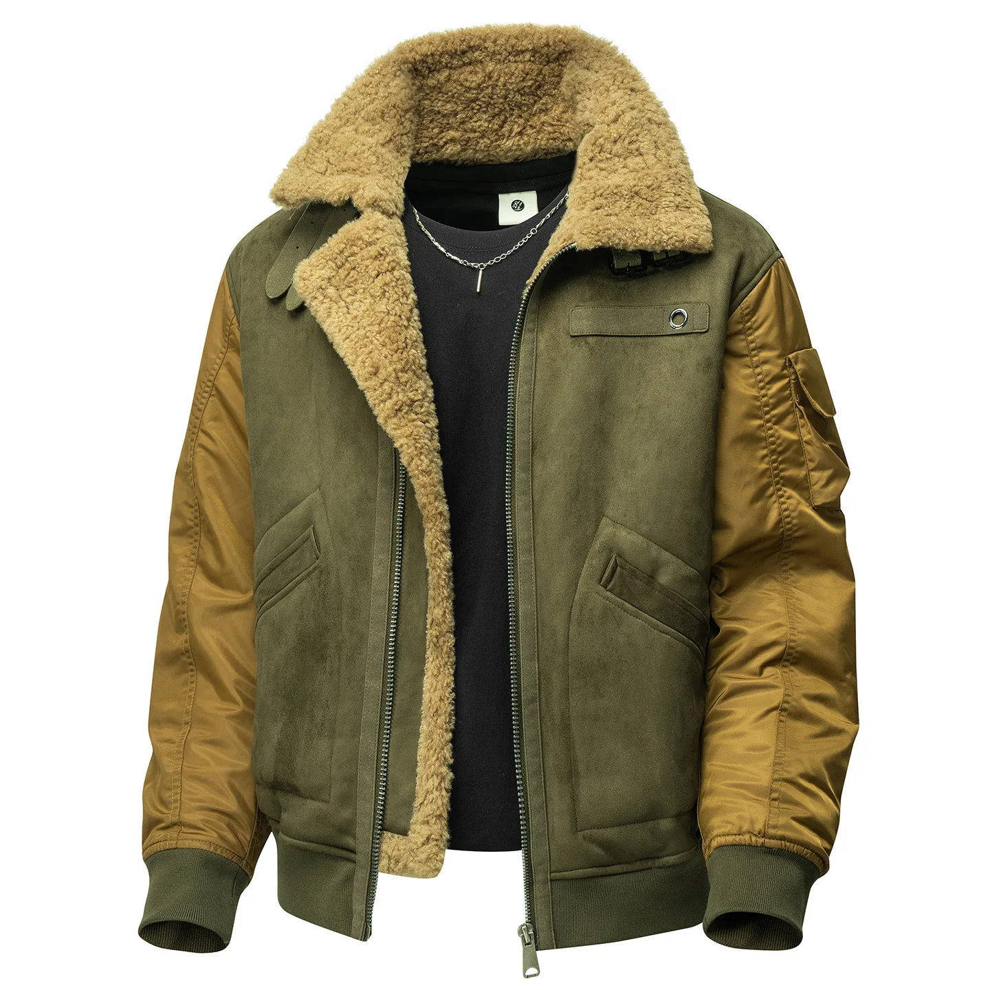 

Autumn And Winter American New Style Large Size Fur And Leather Together Thicken Keep Warm Coat Jackets For Man