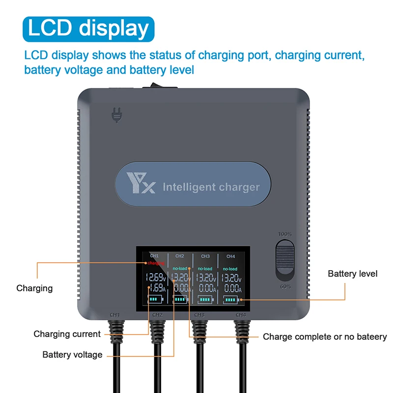 6 in 1 Digital Display Charger for DJI Air 2S/Mavic Air 2 Drone Battery Charging Hub with USB Port Fast Smart Charger Accessory view 5