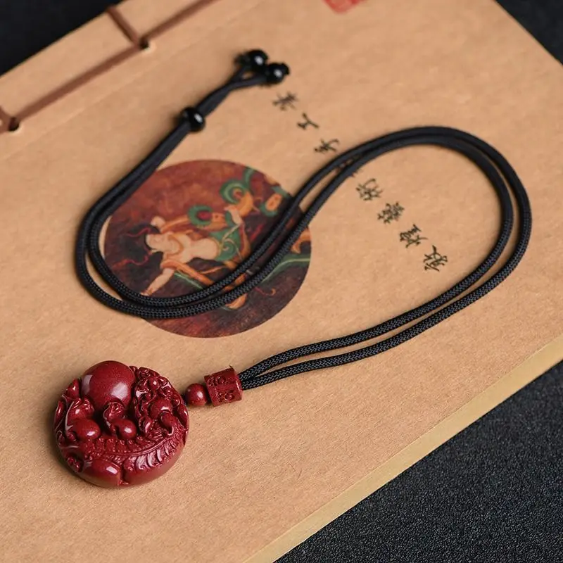 Vermilion Sand Purple Gold Sand High Content Wealth Attracting Pixiu Pendant Meets Demands Pixiu Holding Ball Necklace
