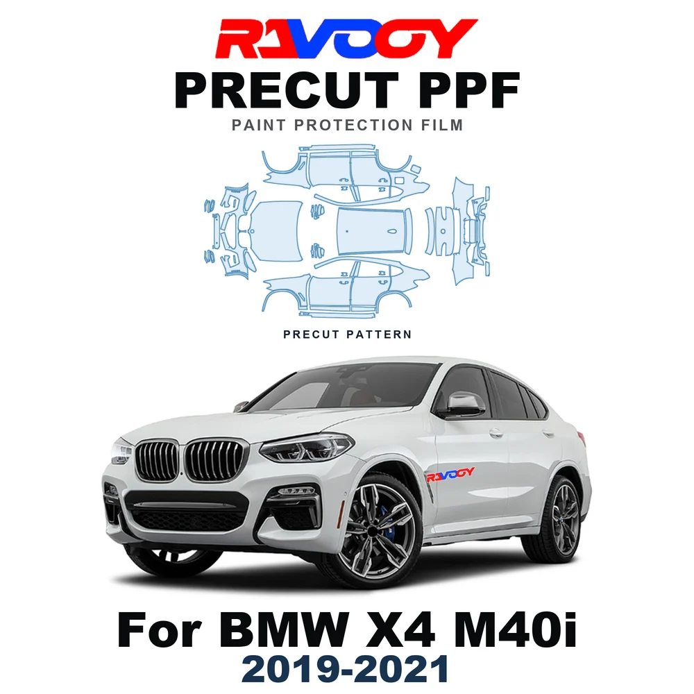 Precut PPF For BMW X4 M40i 2019-2021 8.5mil TPU Paint Protection Film Hood Bonnet Bumper Headlight Self-Healing Clear Kit Roof