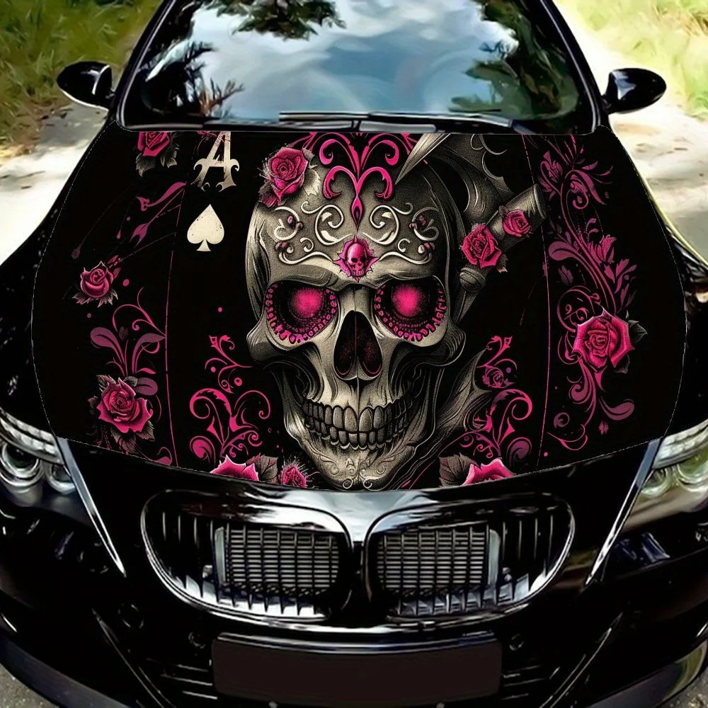 

Персонализированные виниловые обертки для автомобиля из ПВХ с изображением лопаты и розы, самоклеящаяся водонепроницаемая наклейка на капот автомобиля, защита украшения автомобиля St