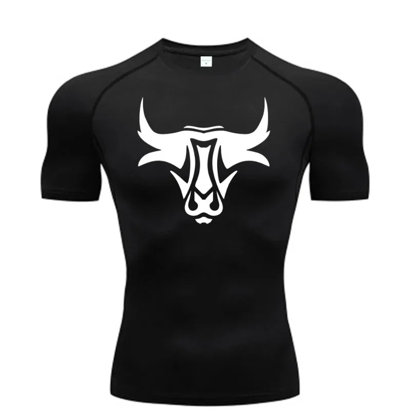 

Мужская компрессионная футболка для тренировок: быстросохнущая, дышащая, влагоотводящая, облегающая, для бега и фитнеса, устойчивая к поту