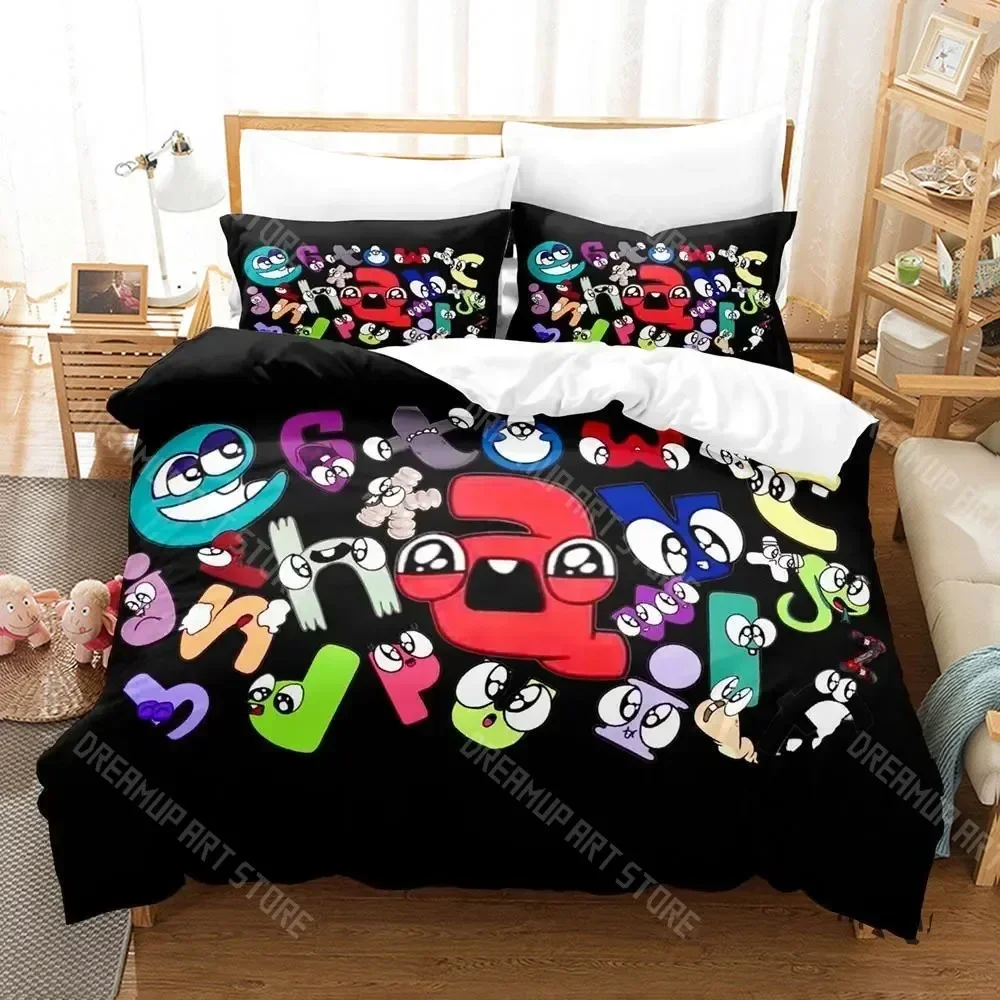 2026 3D Print Cartoon 26 Alphabet Lore Enlightenment Bedding Set Cartoon Anime Three-piece Set Adult Kid Bedroom Duvetcover Sets