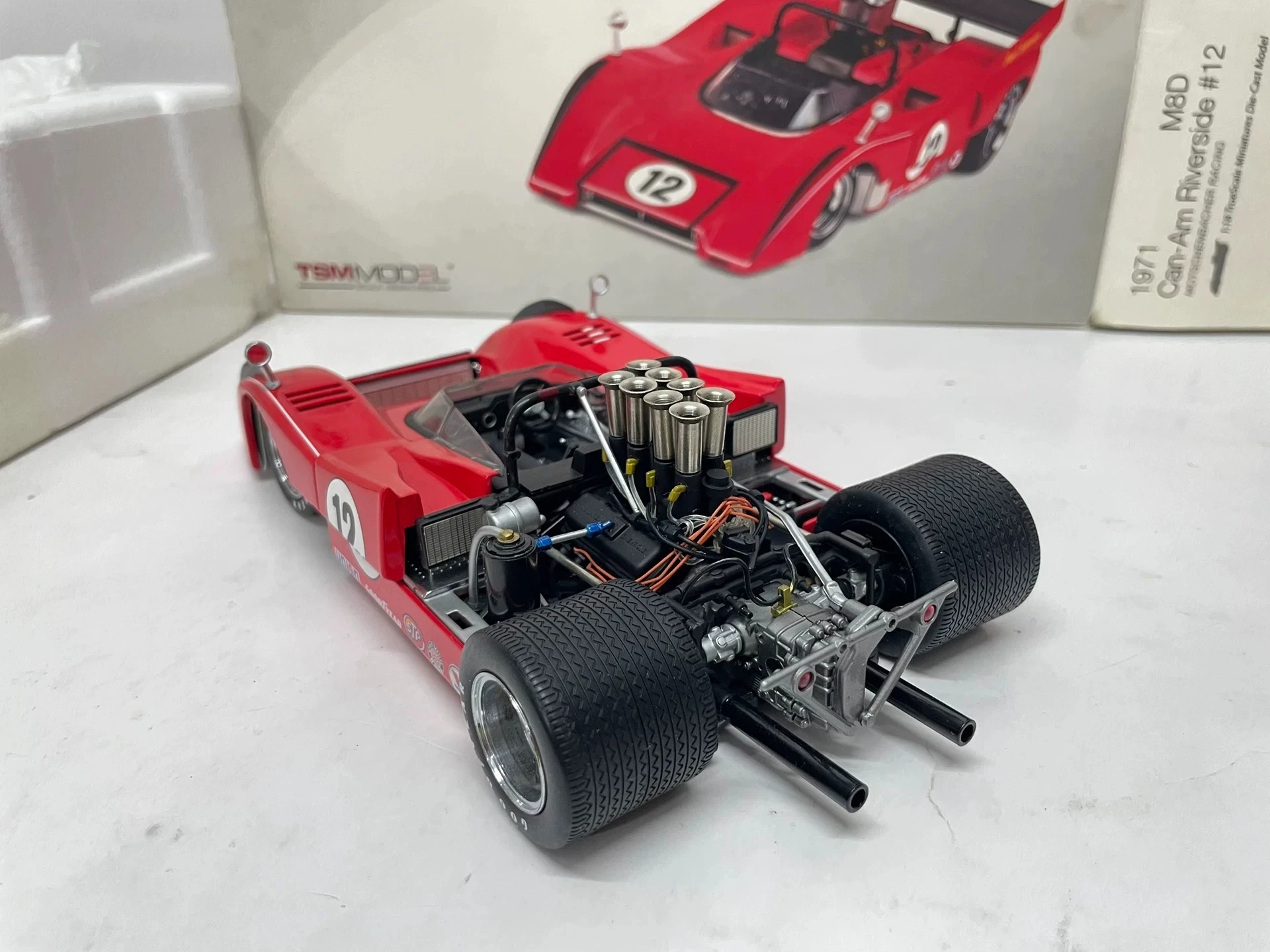 TSM 1:18 M8D Can-Am Riverside #12 1971 Simulation Limited Edition All Open Alloy Metal Static Car Model Toy Gift