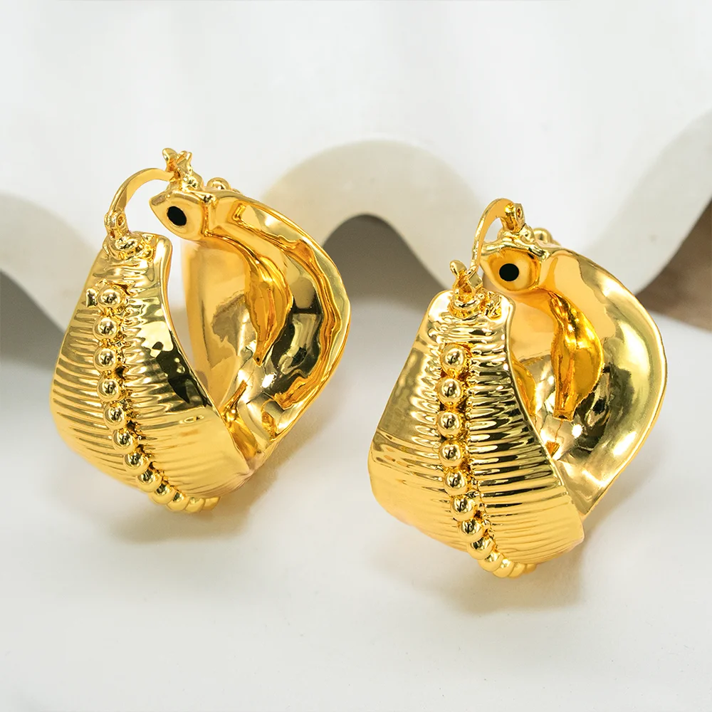 YTJX Modischer runder 18 Karat vergoldeter Kupferring für Damen, Ohrringe, Party-Geschenke, Schmuck, Accessoires, Alltagskleidung, 2025, neue Weihnachten – Detail 4