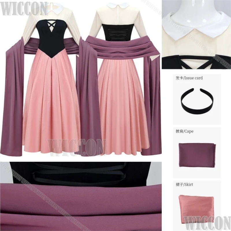 

Princess Aurora Sleeping Woman Beauty Anime Cosplay Costume Pink Black Dress Fancy Suit Halloween Party Outfit Navidad Carnaval