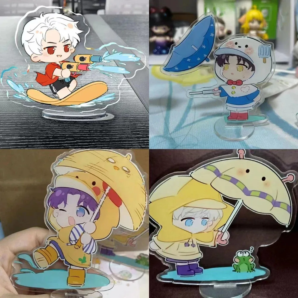 Soporte acrílico Love and Deepspace, personajes de Anime, juego de agua de verano, Sylus Rafayel Xavier Zayne Caleb, placa modelo, decoración de escritorio