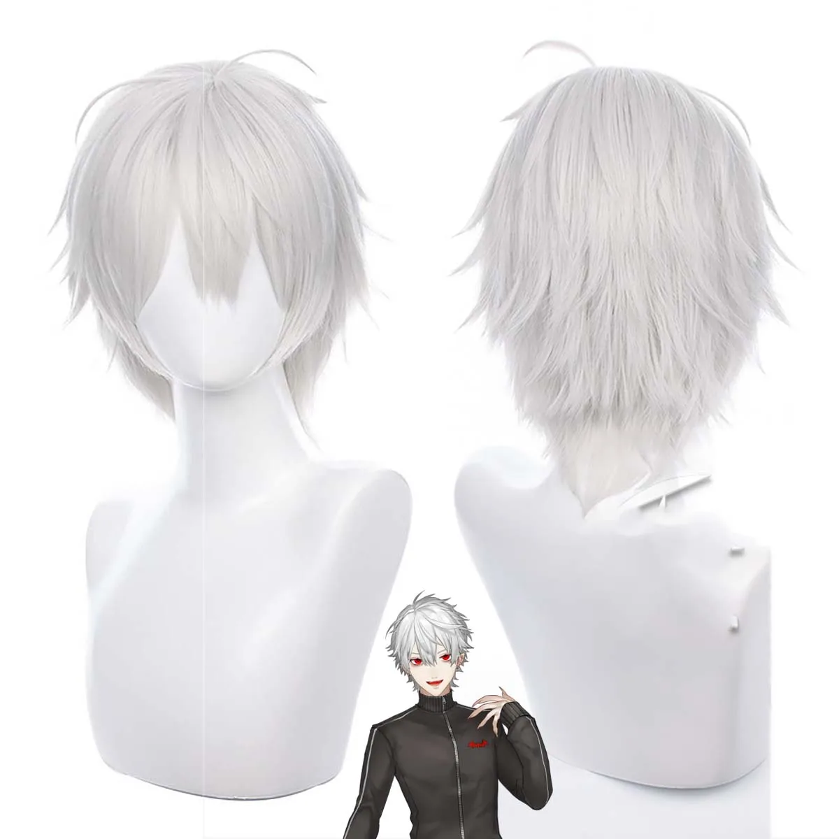Virtual Youtuber Kuzuha Silver Gray Cosplay Heat Resistant Synthetic Hair Wig