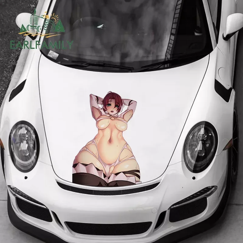 

EARLFAMILY 43cm x 31cm For Sexy Anime Funny Car Stickers Creative Sunscreen Decal Waterproof Motorcycle Occlusion Scratch Decor
