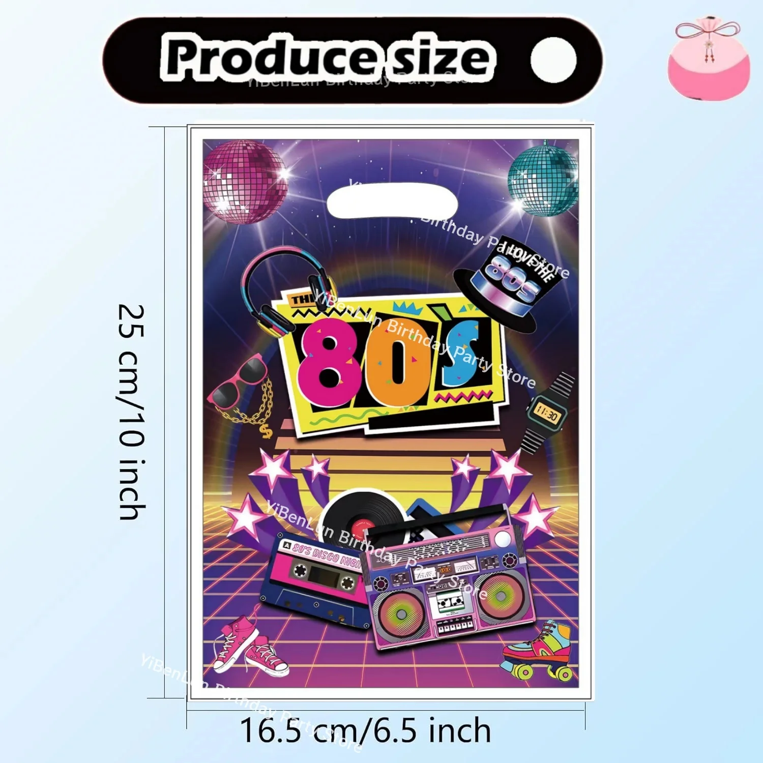 80er Jahre Geschenktüten Geburtstag Party Dekoration 90er Jahre Goody Biscuit Paket Retro Disco Süßigkeiten Tasche Babyparty Kinder Geschenk für Partyzubehör – Detail 8
