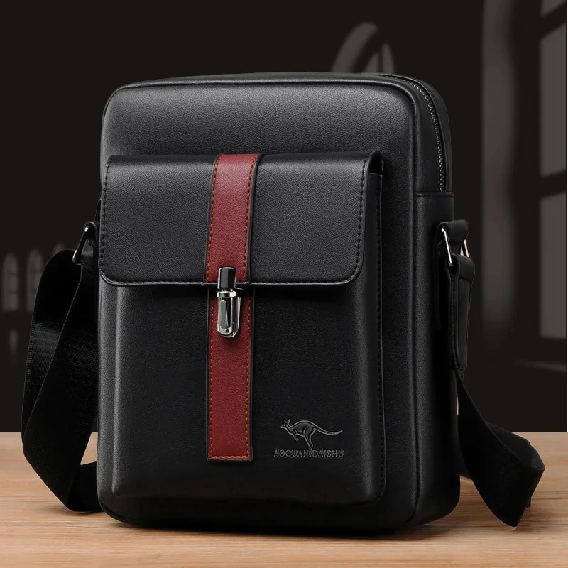 Luxury Brand Men\'s Anti-theft PU Leather Shoulder Bags Business Handbag Waterproof Travel Tote Crossbody Messenger Men Bag Pack