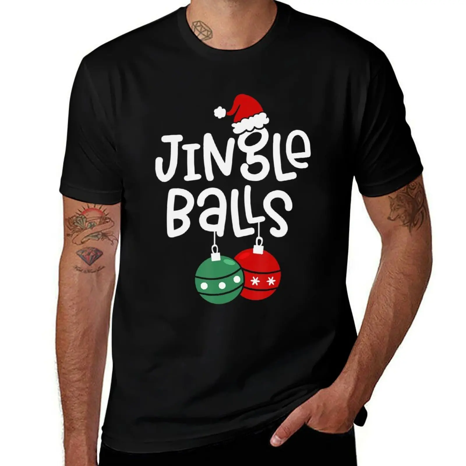 Jingle Balls Tinsel Tits Funny Matching Couple Chestnuts T-Shirt Basic Plain Short Sleeve Crew Neck Tee T-Shirt