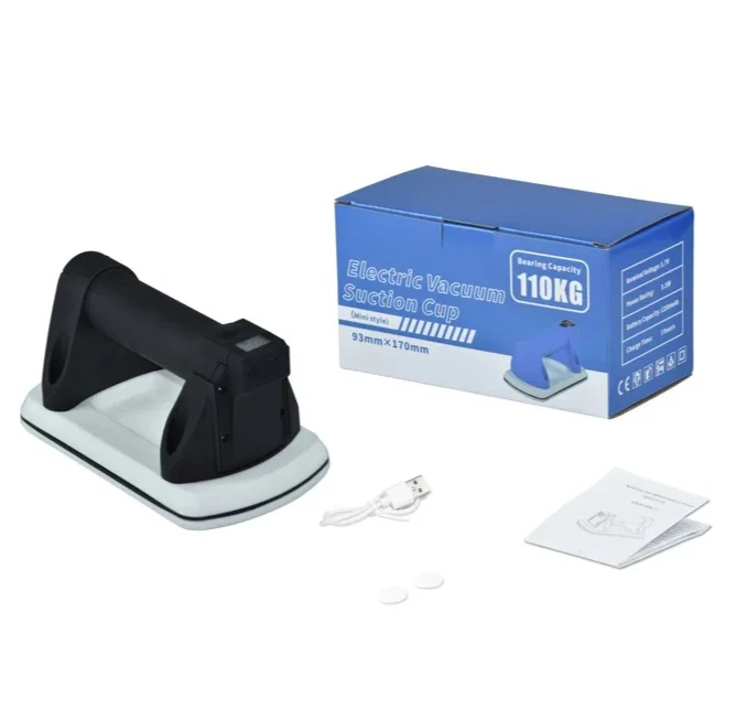 

Smart Electric Vacuum Suction Cups Hand Held Lifting Tools for Glass Tile Small Style 93*170mm Automatic Pump Lifting 100KG