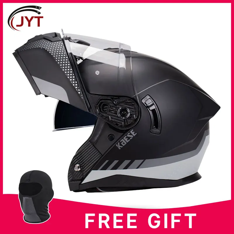 High Quality Double Lens Flip Up Helmet Abs Full Face Helmet DOT Appoved Motocross Racing Motorcycle Helmets Unisex Modular Helm