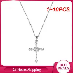 1~10PCS Cool Versatile Chic Unique Cross Necklace Zirconia Pendant 2023 Trend High Demand Cross Necklace Eye-catching