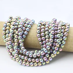 Smooth Round Colorful Hematite Stone Loose Beads 2/3/4/6/8/10mm For Jewelry Making Bracelets Earrings Pendants DIY Accessories