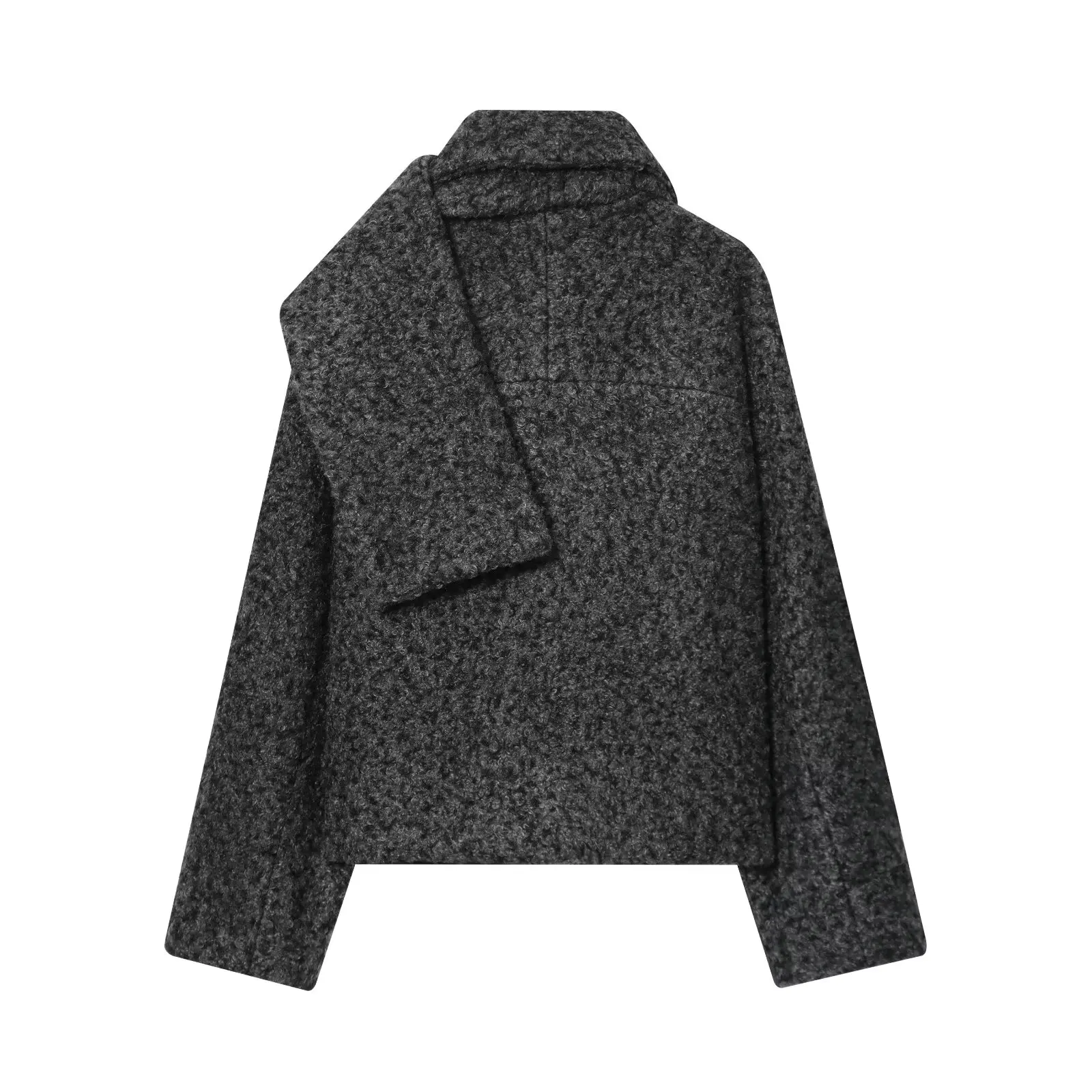 JNLEAOG Faionable ort cercle manteau en laine pour les femmes automne nouveau Sle rue Sle Long Sve Polyester Fiber polyvalent