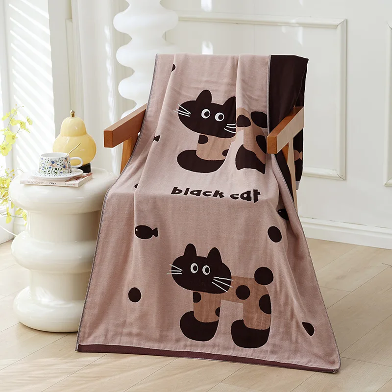 Soft Cotton Gauze Bath Towel for Adult, Cartoon, High Quality, 80*160 cm, 19 Styles