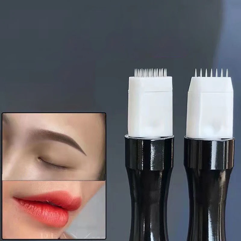2pcs Microblading Tattoo Fog Needles Permanent Makeup Manual Pen Tattoo Needle Light Oxygen Needles For Fog Eyebrow Lip Eyeline