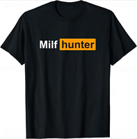 MILF Hunter | Funny Adult Humor Joke for Men Who Love Milfs T-Shirt Men Clothing Tops Graphic T Shirts Camisetas Streetwear