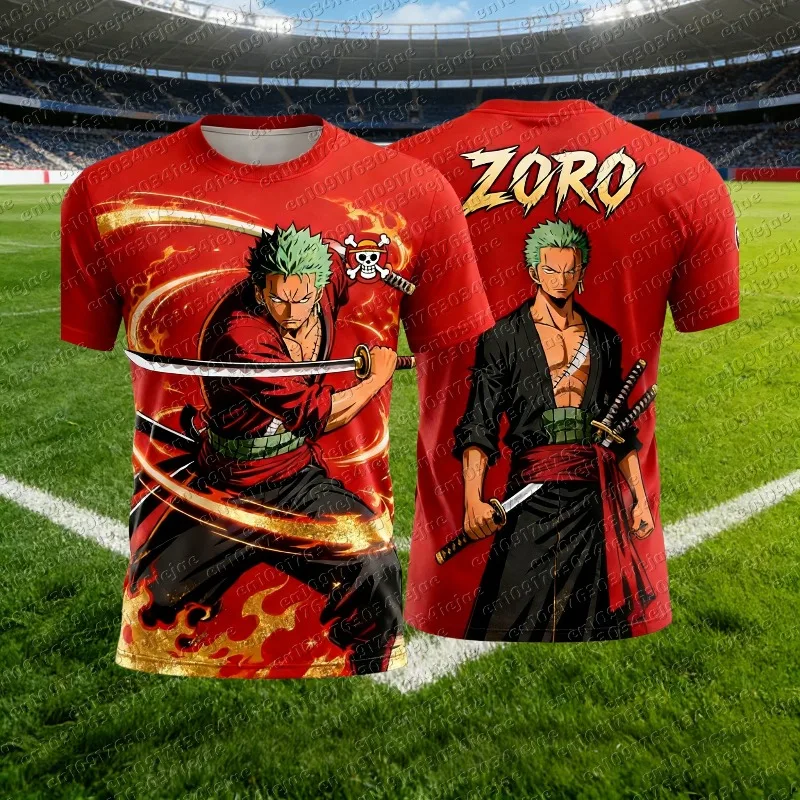 

2026 One Piece Zoro Special Edition Soccer Jersey T-shirt Kids Soccer Sports Tshirt Adult Men's Casual Fashion T Shirt