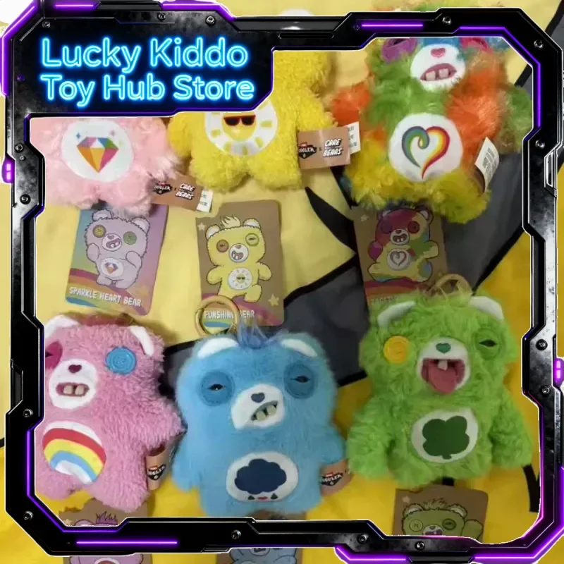 2026 Hot Fuggler X Care-Bears Series Trendy Blind Box Toys Collectible Cute Ugly Bear Plush Keychain Bag Charm For Collectors