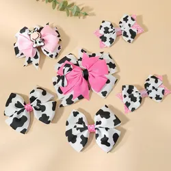 4 Styles 6pc Set Cow Print Pattern Girls Hair Clips Girl Hair Accessoires Kids Hair Clip Headwear Ideal Gift for Girls