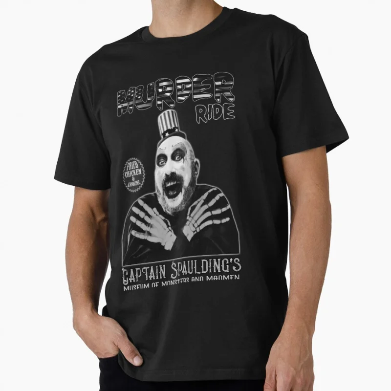 

Murder Ride - Captain Spaulding's Museum House of 1000 corpses Scary Halloween Gift t shirt for fans Large size Tops