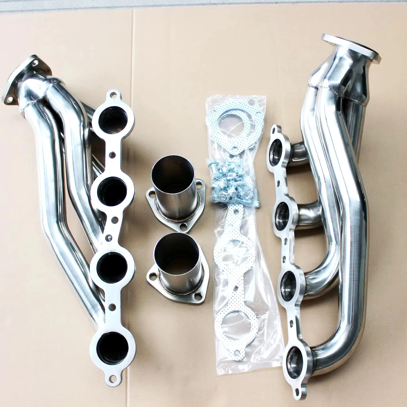 Stainless Steel Exhaust Pipe Manifold Headers for Chevy Silve rado GMC Sierra Shorty Headers Truck 1999-06 4.8L, 5.3L Engines