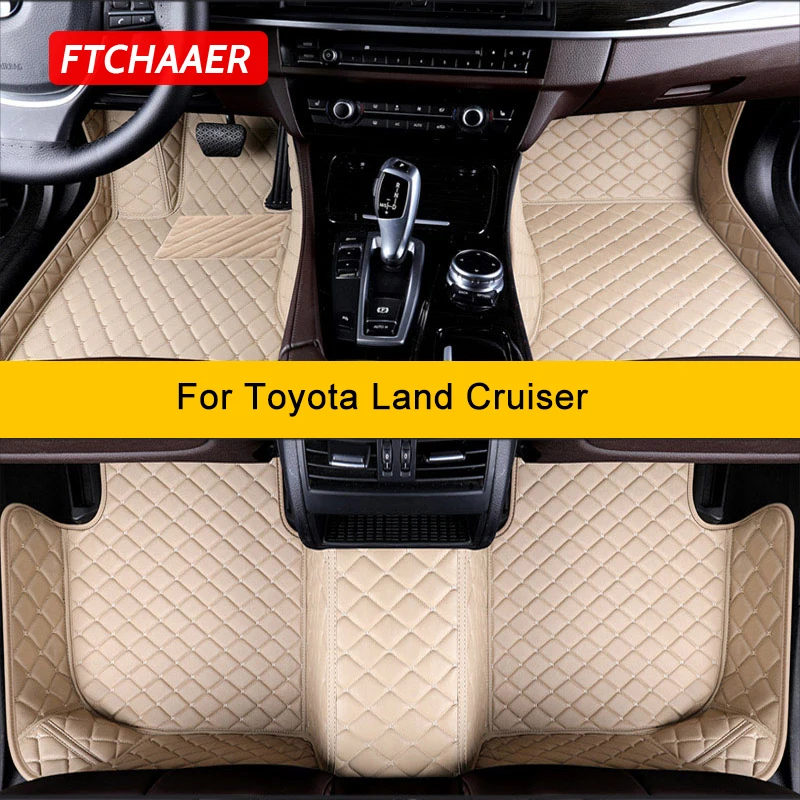 

FTCHAAER Custom Car Floor Mats For Toyota Land Cruiser 100 200 300 Auto Carpets Foot Coche Accessorie