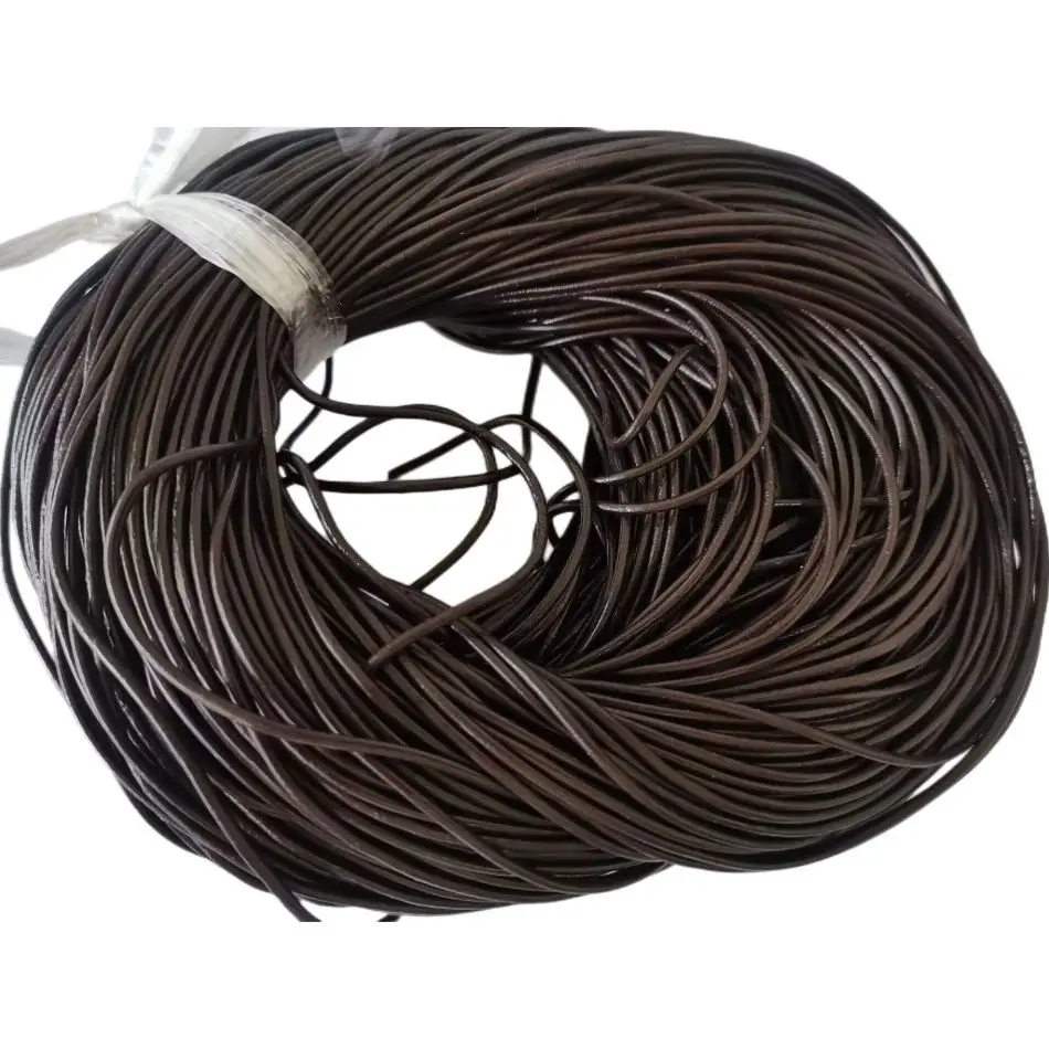 100 Yards or 90 Meters Black Brown Natural Leather Cord 2mm for Jewelry Making