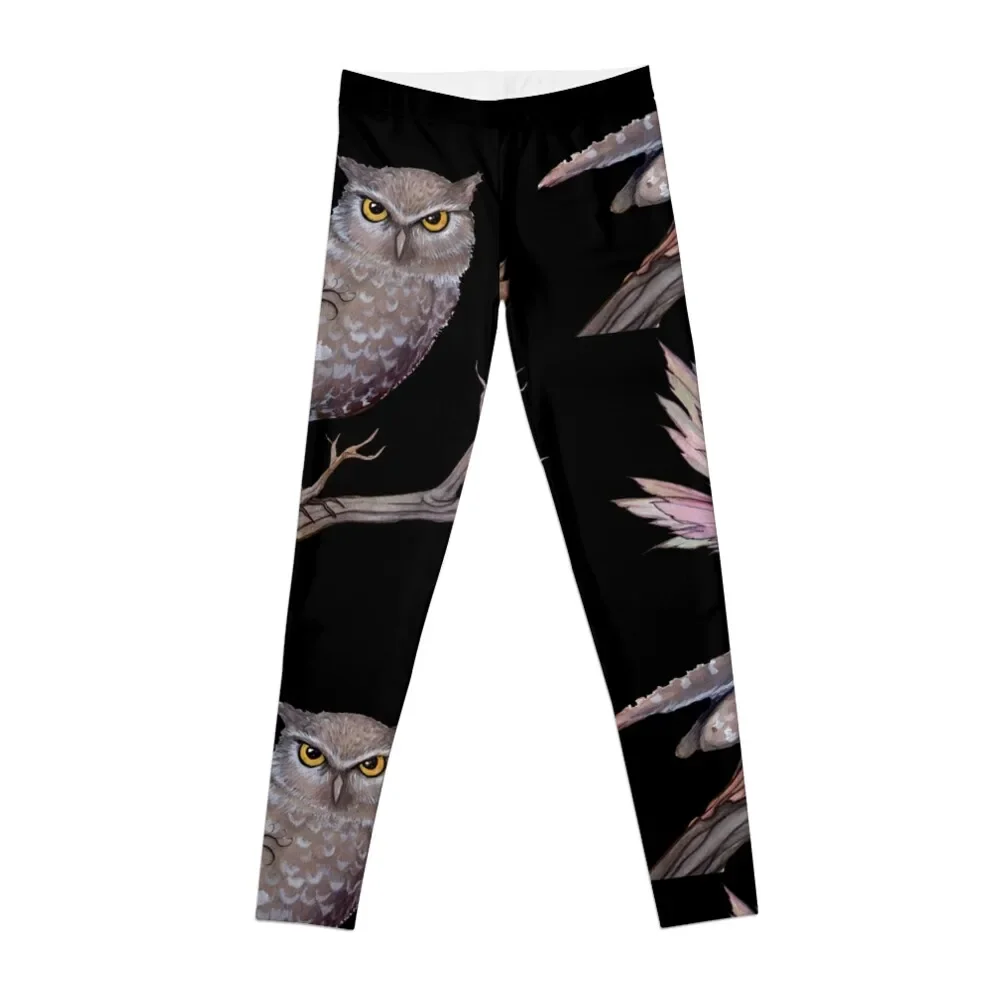 

Friendship Fairy and Owl Fantasy Art Illustration by Molly Harrison Leggings gym's clothing Women's tights Womens Leggings