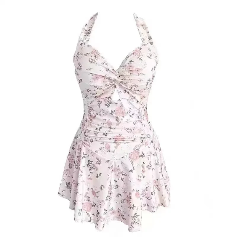 ผู้หญิงเกาหลีเซ็กซี่ One Piece ชุดว่ายน้ํา Tummy Control Slimming ชุดว่ายน้ําเอวสูง Hot Spring Beachwear ชุดว่ายน้ําหรูหรา